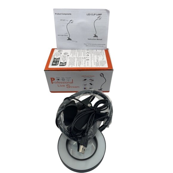 USB LED Clip Lamp For Professional Live Streaming Adjustable Multi-Angle USB 12L - Picture 4 of 5